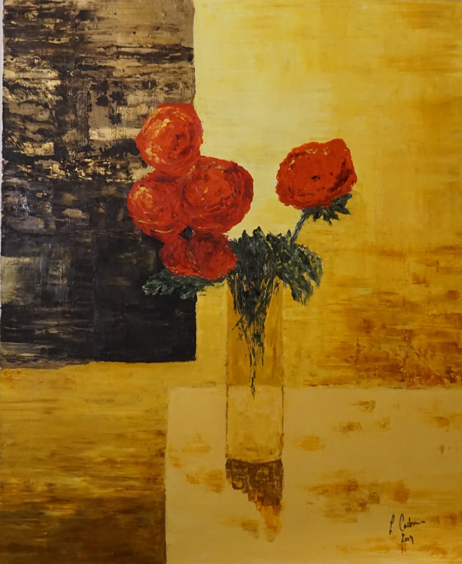 Roses rouges en vase